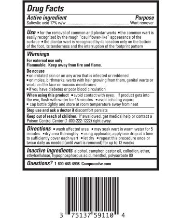 Compound W Maximum Strength Fast Acting Liquid Wart Remover 0.3 Fl Oz - Buy Online on GoSupps.com