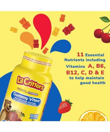 L'il Critters GummyVites Kids Complete Multivitamin Gummies 11 Essential Nutrients Naturally Sourced Colours & 5 Delicious Flavours 190 Count 3 Month Supply Packaging May Vary - Buy Online on GoSupps.com