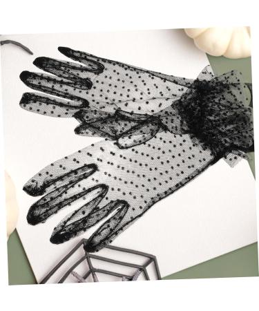 Beaupretty Women Lace Gloves 1 Pair Halloween Gloves Elegant Gloves Black Gauntlet Gloves Party Gloves Black Gloves Prom Accessories Wedding Short Lace Gloves Wedding Dress Bride - Buy Online on GoSupps.com