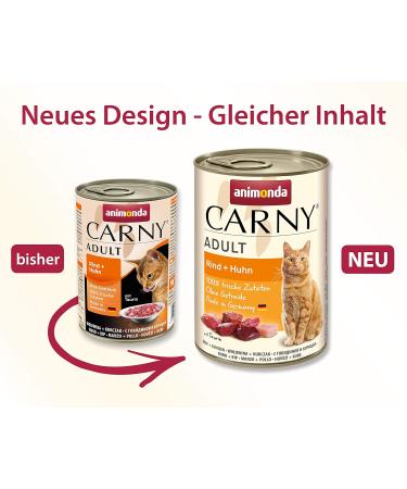 Animonda Carny Senior Cat Food - Wet Beef & Chicken with Cheese for Cats 7+ 6x400g - Premium International Shipping - Buy Online on GoSupps.com