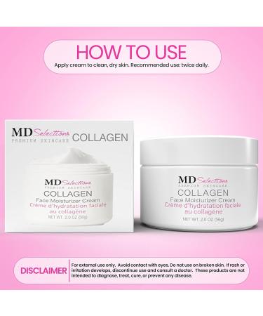 MD Selections Collagen Face Moisturizer Peptide - Anti-Wrinkle Facial Moisturizer For Face - Niacinamide Deeply Hydrating Peptide Complex Cream Facial Skin Care Products For Dry - 2Oz (Pack of 2) - Buy Online on GoSupps.com