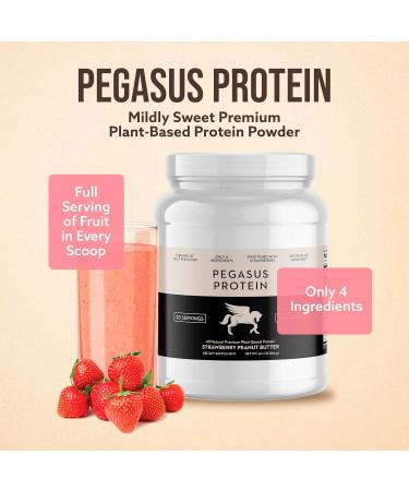 Buy Premium Strawberry Peanut Butter Protein Powder - 20g All-Natural Plant-Based Protein 4 Ingredients No Stevia 20 Servings - International Shipping Available - Buy Online on GoSupps.com