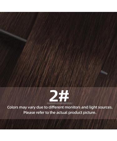 Vlasy Clip in Hair Extensions 16 Inch 2# Chocolate Brown - 7 Piece Seamless Real Human Hair Clip ins for Women - Buy Online on GoSupps.com