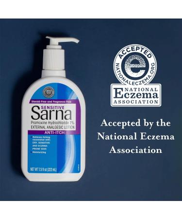 Sarna Sensitive Anti-Itch Lotion - Steroid-Free, Fragrance-Free, 7.5 fl oz - Buy Online on GoSupps.com