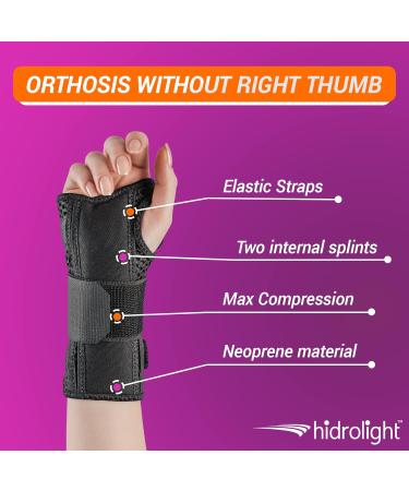 Comfort Air Orthosis Right Hand Brace | Pain Relief Wristbands for Tendonitis Arthritis & Carpal Tunnel - Adjustable Support - Large Black - Buy Online on GoSupps.com