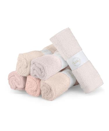 Tia & Fey Face Cloth Soft Wash Cloths for Face Set of 6 Face Towel Gentle on Sensitive Skin Women Makeup Remover Reusable Washcloths 10 x 10 (Pink Shades)
