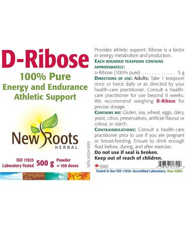 New Roots Herbal - D-Ribose (500 g (Pack of 1)) - Buy Online on GoSupps.com
