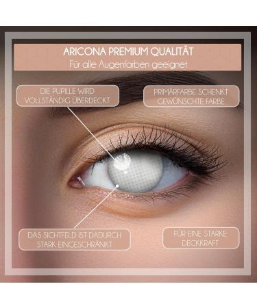 Buy Aricona White Colored Contact Lenses - Daily Half-Blind Halloween Special Effects | International Shipping - Buy Online on GoSupps.com