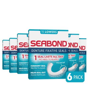 Seabond Denture Fixative Seals - Original - 15 Lowers - Pack of 6