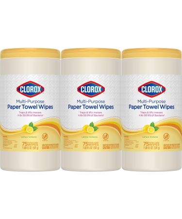 Clorox Lemon Verbena Multi-Purpose Paper Towel Wipes 75 ct