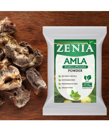 Zenia 100% Pure Amla Powder (Amalaki Indian Gooseberry) - 100g | Raw Edible Grade for Hair & Skin Care | Vitamin C Rich for Cooking, Smoothies & Tea - Buy Online on GoSupps.com