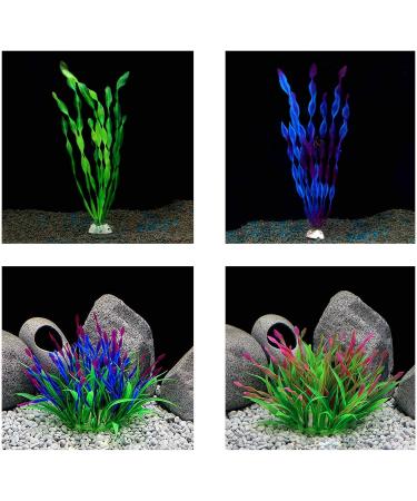 QIODAZOO 7 PCS Plastic Aquarium Plants - Realistic Artificial Aquatic Decorations for Fish Tanks - Buy Online on GoSupps.com