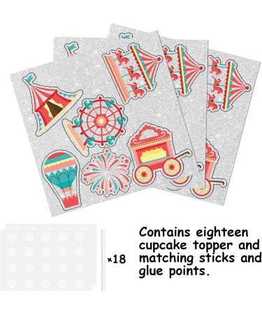 S-Cp-0004 Ice Cream Fruit Dessert Cupcake Topper Colorful Glitter Happy Birthday Sensory Pop Game Theme Decor Supplies Baby Shower Boys Girls Birthday Party Decorations - Buy Online on GoSupps.com