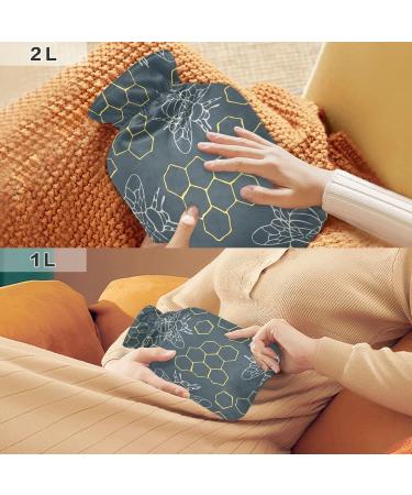 Buy Honeycomb Hot Water Bottle with Cover - 1L BPA Free | Small Hot Water Bag for Pain Relief Bed Hands & Feet - International Shipping - Buy Online on GoSupps.com