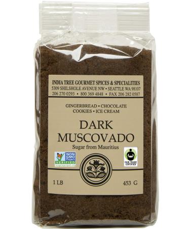 India Tree Dark Muscovado Sugar, 1 Pound 1 Pound (Pack of 1)