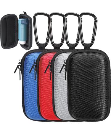 4 Pcs Asthma Inhaler Travel Case Hearing Aid Case Earbud Case Portable Zipper Carry Case Travel Case with Mesh Pocket for Inhaler Hearing Aid Other Accessories from Dust and Dirt Includes Case Only