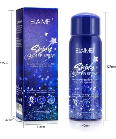 Shiny Glitter Spray for Hair and Body - Fast-Drying Waterproof Formula - 2PCS, 2 pack - Buy Online on GoSupps.com