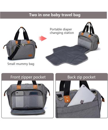 Axcone Sac   Langer Imperm able pour B b - Fourre-Tout avec Matelas   Langer & Porte T tine - Sac de Voyage Bandouli re Gris - Buy Online on GoSupps.com