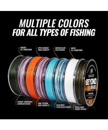 Beyond Braid Braided Fishing Line- Abrasion Resistant, No Stretch, Super Strong- Blue Camo Moss Camo White Green Pink Blue- 4 Strand 8 Strand Blue Wave 30LB (500 Yards) - Buy Online on GoSupps.com