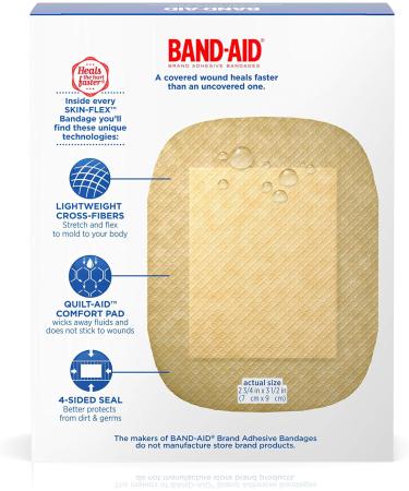 Band-Aid Skin-Flex Adhesive Bandages Extra Large - 21 Count (3 Boxes) - Buy Online on GoSupps.com