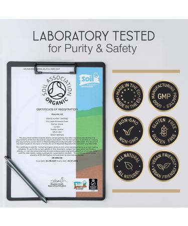 Organic Ashwagandha High Strength - 1000mg Ashwaganda 120 Capsules - Natural Support for Calm & Balance - Pure Root Powder with Black Pepper - Enhanced Absorption - Soil Association Organic Certified 120 count (Pack of 1) - Buy Online on GoSupps.com