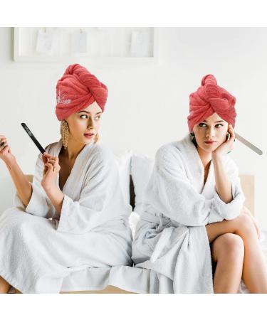 VOCOSTE Soft Hair Towel Wrap - Microfiber Drying Cap for Long Thick Hair - Watermelon Red - 25.6x9.8 - Buy Online on GoSupps.com