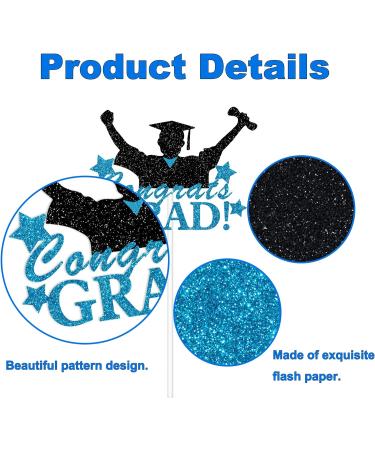 Graduation Cupcake Toppers 2023 Glitter Class of 2023 Cupcake Toppers Supplies Class of 2023 Congrats Grad Cap Diploma Cupcake Picks for Graduation Party Decorations 2023-24Pcs (Blue) - Buy Online on GoSupps.com