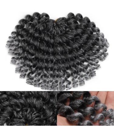 Jamaican Bounce 8 inch Ringlet Wand Curl Crochet Hair Extensions (Pack of 3) - Grey Curly Crochet Braids - 60 Roots - Buy Online on GoSupps.com