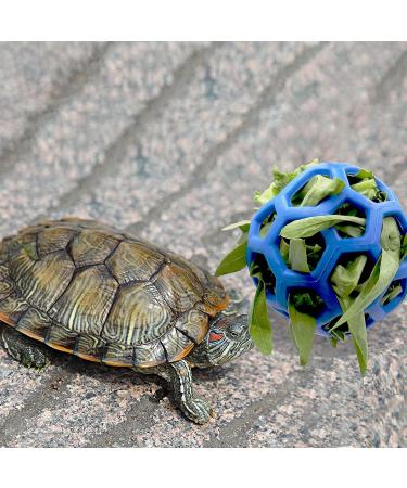 Lodczioe Turtle Lubrica Ball Toy - Hay Feeder for Turtles & Small Pets | Blue Feeding Grass Ball for Fruits & Vegetables - Buy Online on GoSupps.com