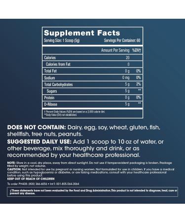 ProHealth D-Ribose 300g | Boost Energy & Recovery | Clinically Proven Bioenergy Ribose for Muscle Stiffness Relief - Buy Online on GoSupps.com