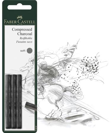 Faber-Castel FC129997 Pitt Compressed Charcoal Sticks (3 Pack) - Buy Online on GoSupps.com