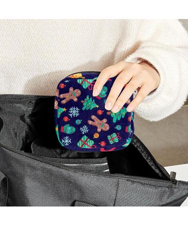 Anna Cowper Cute Trees Christmas Pattern Sanitary Napkin Storage Bag - Multi-colored Menstrual Cup Pouch for Women & Girls - Buy Online on GoSupps.com