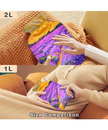 Naanle Lavender Fields Hot Water Bottle with Cover | 1L Heat Bottle for Back Pain Relief & Cold Therapy - Hand & Foot Warmer - Buy Online on GoSupps.com