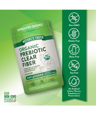 Nature's Truth Prebiotic Fiber Powder Supplement | 3.53 Oz | Unflavored Sugar Free and Organic | Vegan Non-GMO & Gluten Free - Buy Online on GoSupps.com