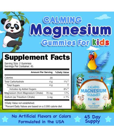 Infusions Calm Magnesium Gummies for Kids 90 Count Soft and Delicious Healthy Muscle Bone & Energy Support Vegan Friendly & Non-GMO (2) - Buy Online on GoSupps.com