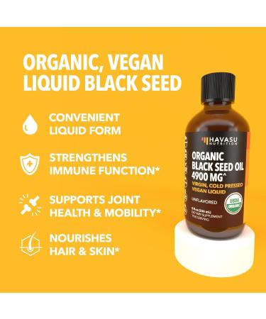 HAVASU NUTRITION Black Seed Oil Organic Cold Pressed Liquid (8 Fl Oz) & Black Elderberry Gummies with Zinc and Vitamin C (60 Servings) - Buy Online on GoSupps.com