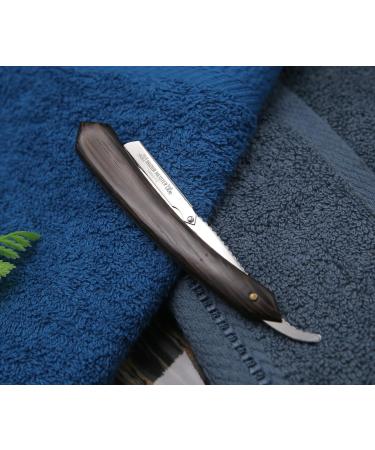 TAKAHASHI Professional Straight Razor for Men with Exotic Wenge Wood Handle - Classic Barber Kit Accessory Single Blade Safety Shaver - Enhanced Men's Grooming. (Wenge Wood)