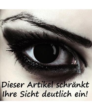 Black Halloween Costume Contact Lenses - Soft Blind Zombie Effect | 1 Pair (2 Pieces) - Buy Online on GoSupps.com