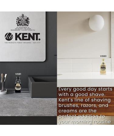 Kent BLK8S Shaving Brush Set with Ultra-Soft Synthetic Bristles and Black Resin Handle + VSB2 Large Black Shaving Brush Stand - Buy Online on GoSupps.com