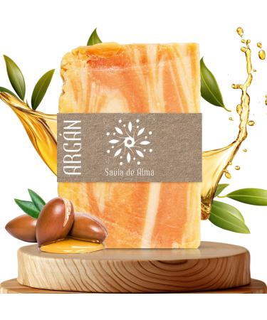 Savia De Alma Handmade Soap with Argan Oil | Made in Spain | Natural & Vegan | Nourishing Soft & Rejuvenated Skin | Eco Friendly Solid Cosmetics | 100g