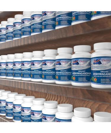 Viking Organic Ashwagandha with Black Pepper Extract Icelandic. 60 Vegan Capsules - Maximum Absorption for Stress, Mood & Energy Support 60 Count (Pack of 1) - Buy Online on GoSupps.com