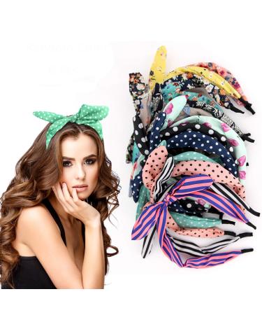 eyxformula 6 Pcs Colorful Headbands  Fashion Floral Polka Dot Stripe Hair Bow Headbands Randomly  Lovely Ears Hairbands Knot Hair Bands Hair Accessories for Women  Girls - Buy Online on GoSupps.com