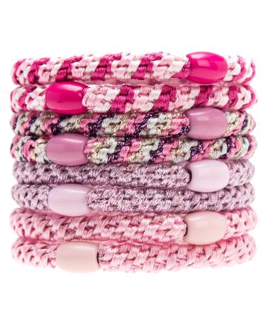 GYGYL 8Pcs Mixed Color Hair Ties for Women Girls Elastics Hair Bands Ponytail Holders for Thick Hair No Damage No Crease Hair Elastics(Style 17) Mixed color Style17