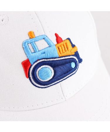 LANGZHEN 100% Cotton Kids Baseball Cap Hat | Adjustable Sun Hat for Girls Boys M | Engineering Vehicle Design | White - Buy Online on GoSupps.com