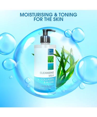 Bleu & Marine Bretania Collagen & Algae Cleansing Milk 500ml - Makeup Remover & Pre-Cleanser - Buy Online on GoSupps.com