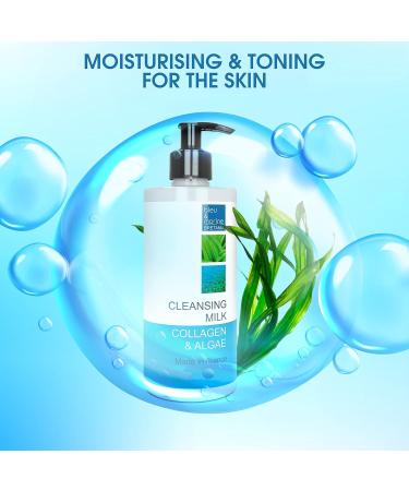 Facial Cleanser All Skin - Collagen & Algae Gentle Cleansing Milk 1000 ml Eye & Face Make-up Remover Made in Brittany-France - Buy Online on GoSupps.com
