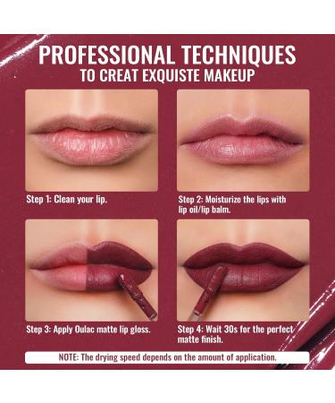 Oulac Liquid Matt Lipstick - Vegan Plum Shade | Long-Lasting Intensive Color Precise Applicator | 4.5 ml (M22) - Diva Kiss - Buy Online on GoSupps.com