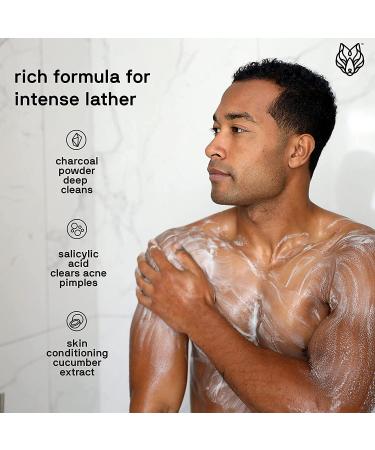 Black Wolf Charcoal Powder Body Wash for Men - 10 Fl Oz | Salicylic Acid for Acne | Deep Cleansing & Paraben-Free - Buy Online on GoSupps.com