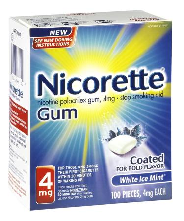 Nicorette 4mg Coated White Ice Mint - 100 ct, Pack of 2