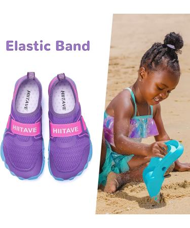 HIITAVE Kids Water Shoes - Quick Drying Aqua Sneakers for Sports - Purple/Light Blue - Big Kid Sizes - Buy Online on GoSupps.com